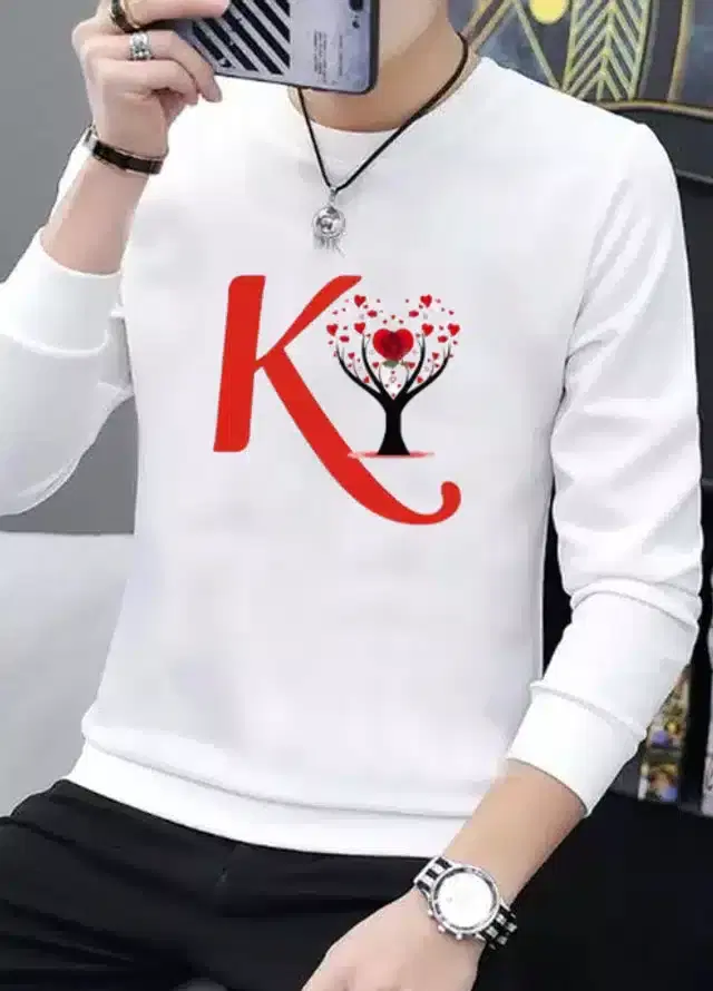 Long Sleeves T-Shirt for Men (White, XL)