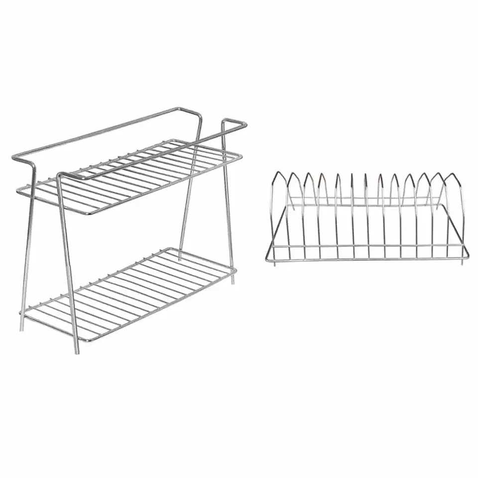 Oc9 Stainless Steel Spice Rack 2 Shelf & Plate Stand For Kitchen, Oc-265