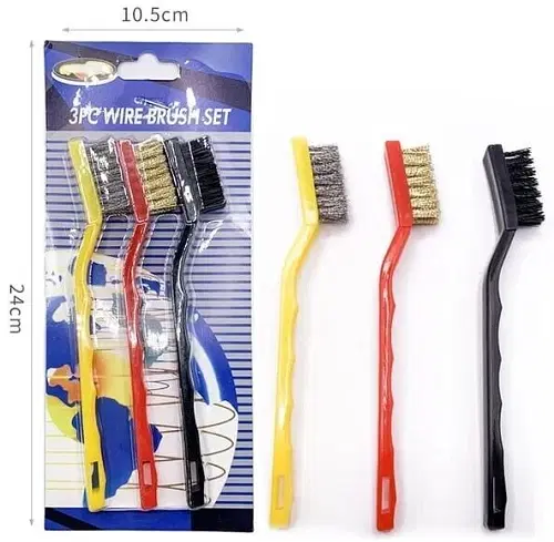 Stainless Steel Wire Mini Cleaning Brush, Multicolor, Pack of 3
