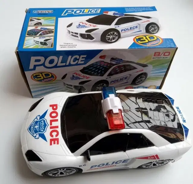 Bump & Go Police Sports Car With 3d Lights