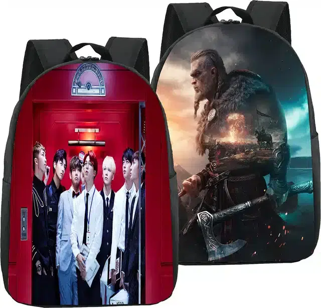 Canvas Backpacks for Women, Pack of 2 (Blue)