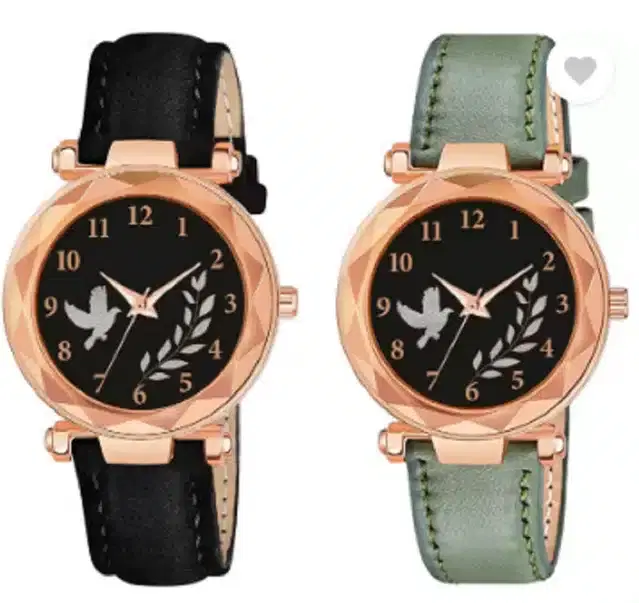 Analog Watch for Women, Pack of 2 (Multicolor)