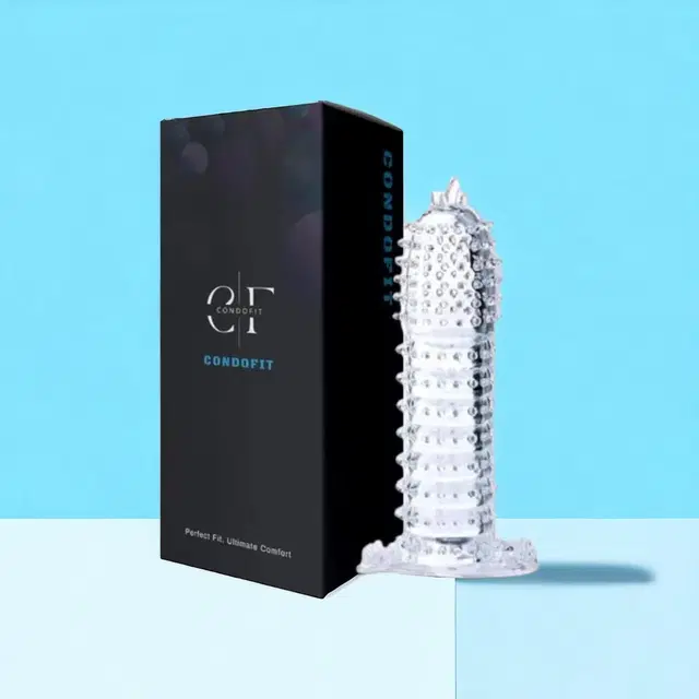 A R Silicone Crystal Dotted Condom for Men, Transparent