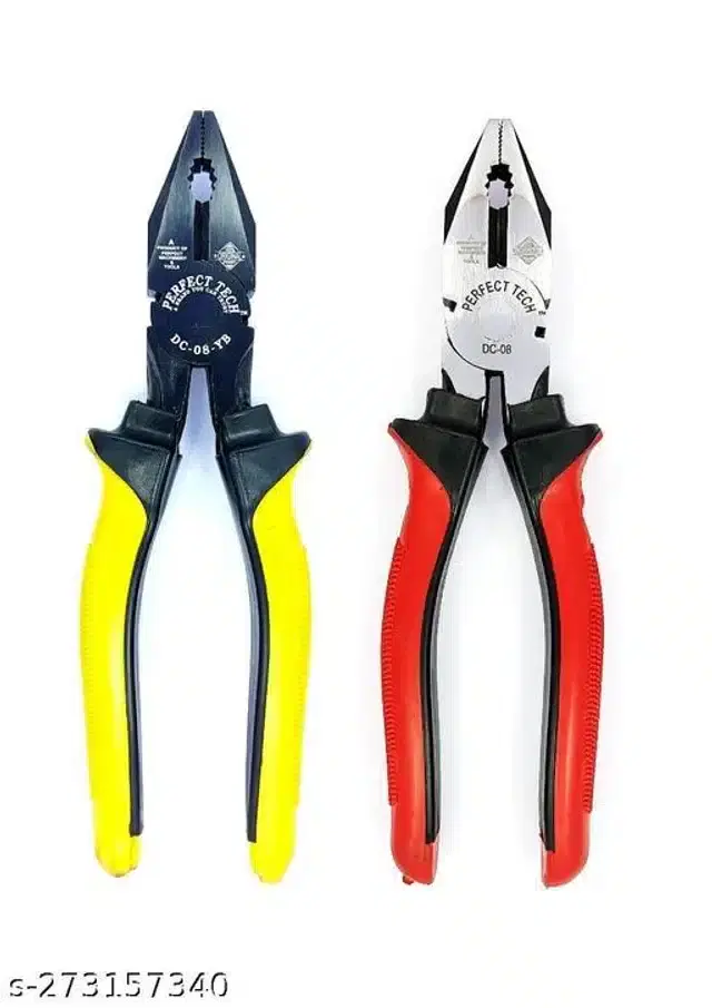 Combination Cutting Plier, Pack of 2, Yellow & Red