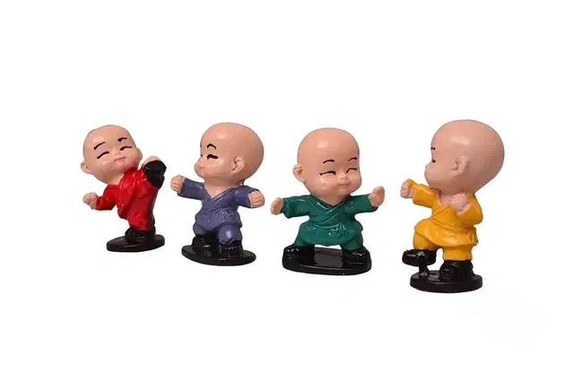 Judo monks dashboard Figurines Set of 4 (Multicolour)