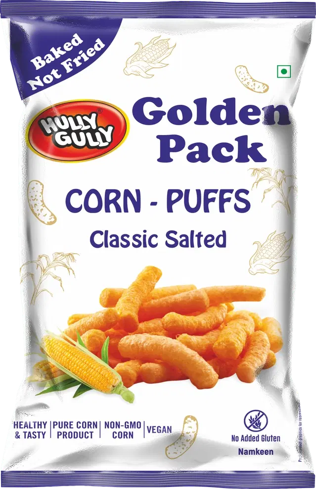 Hully Gully Golden Pack Corn-Puffs Salted Flavour 150 g