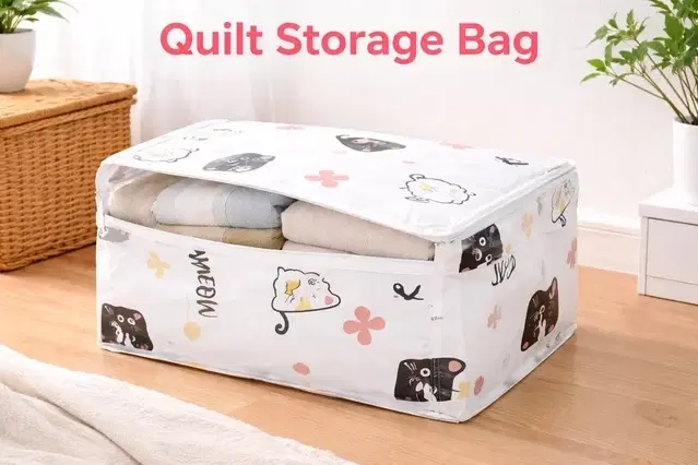 Meow Quilt Storage Bag Dust& Moisture Proof 58*40*22 Cm