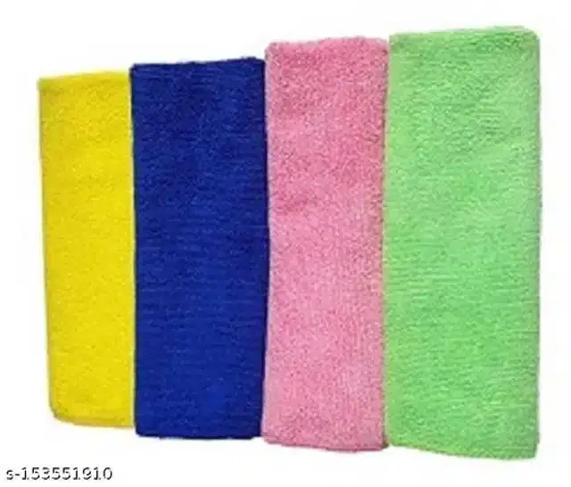 Microfiber Bath Towel, Multicolor, 40x40 cm, Pack of 4