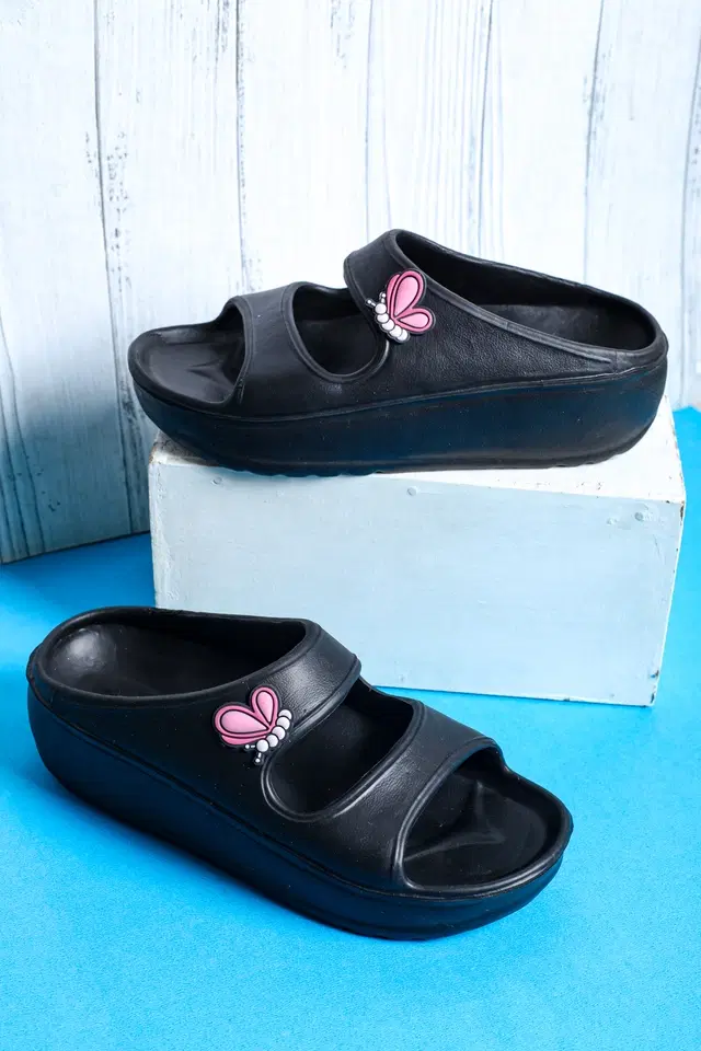 Sliders for Women (Black, 4)