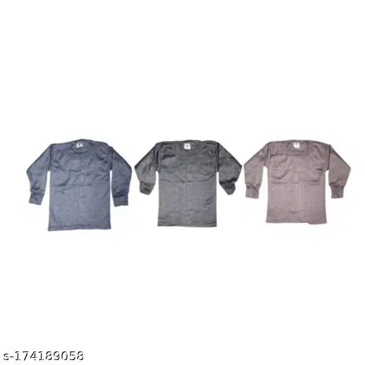 Woolen Thermal Topwear for Kids, Pack of 3 (Multicolor, 0-6 Months)