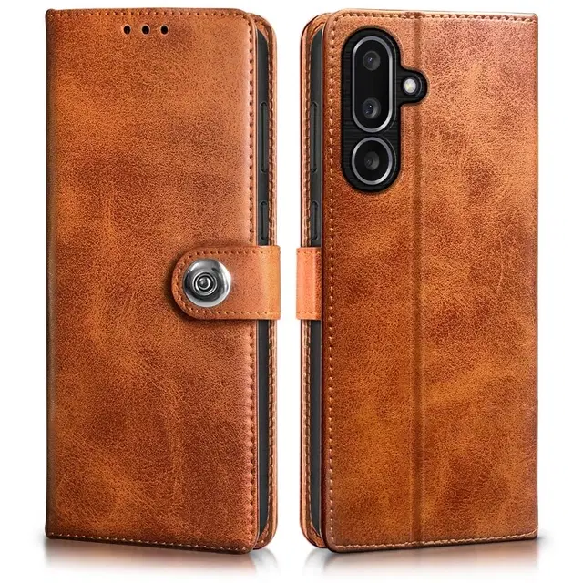 Artificial Leather Mobile Flip Cover for Samsung F36 5G / M36 5G (Brown)