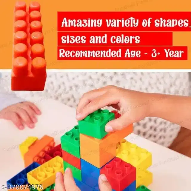 Plastic Block Toys for Kids, Multicolor, Set of 250