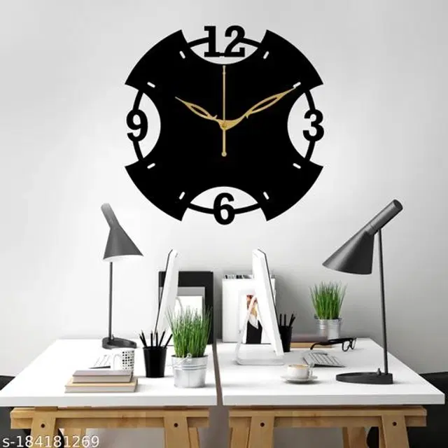 Wooden Wall Clock, Black