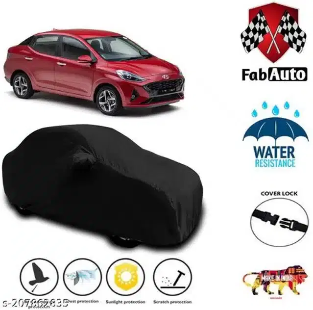 Taffeta Waterproof Car Cover for Hyundai Aura, Multicolor