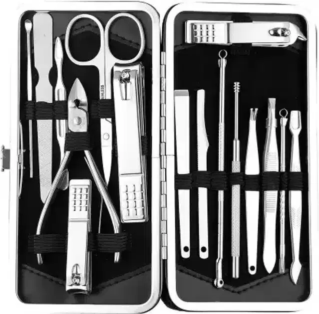16 in 1 Manicure Tool Kit, Set of 1, Silver