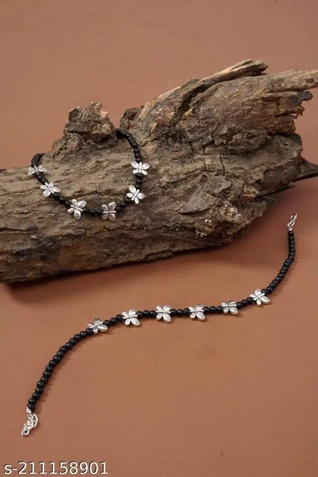 Alloy Anklets for Women, Pack of 2 (Multicolor)