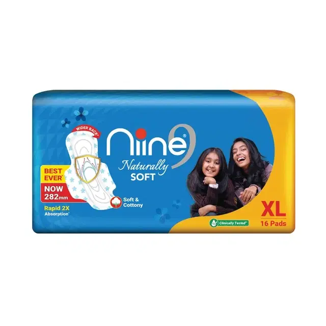 Niine Naturally Soft Sanitary Pads (Xl) - 16 Pcs