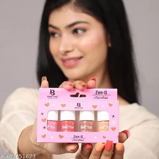 Banetion Matte Nail Polish, Multicolor, Pack of 4