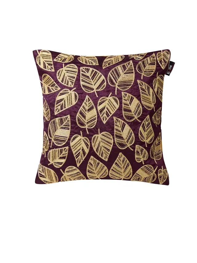 Cotton Cushion Cover, Purple, 16x16 inches