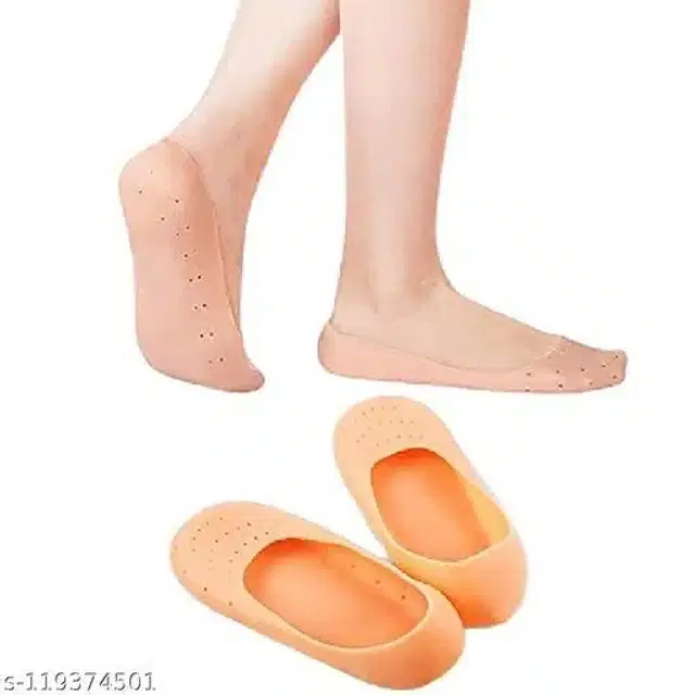 Moisturizing Silicon Gel Socks, Beige