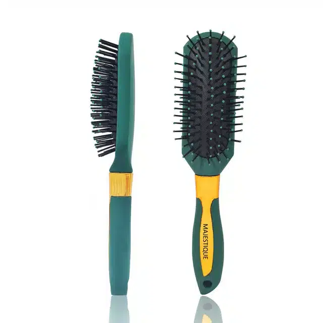 Majestique Styling Brush for Curly Hair, Velvet Green, Pack of 1, B-60