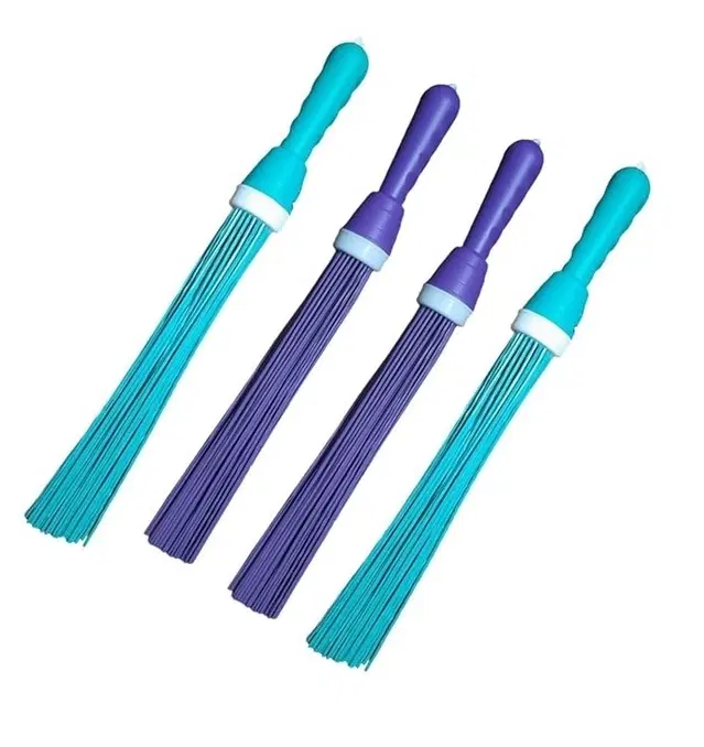 Plastic Brooms Bathroom & Home Floor Cleaning, Multicolor, Pack of 4