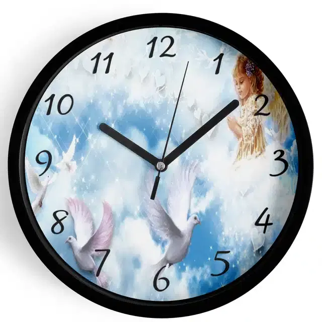 Plastic Printed Wall Clock, Multicolor, 7 Inches