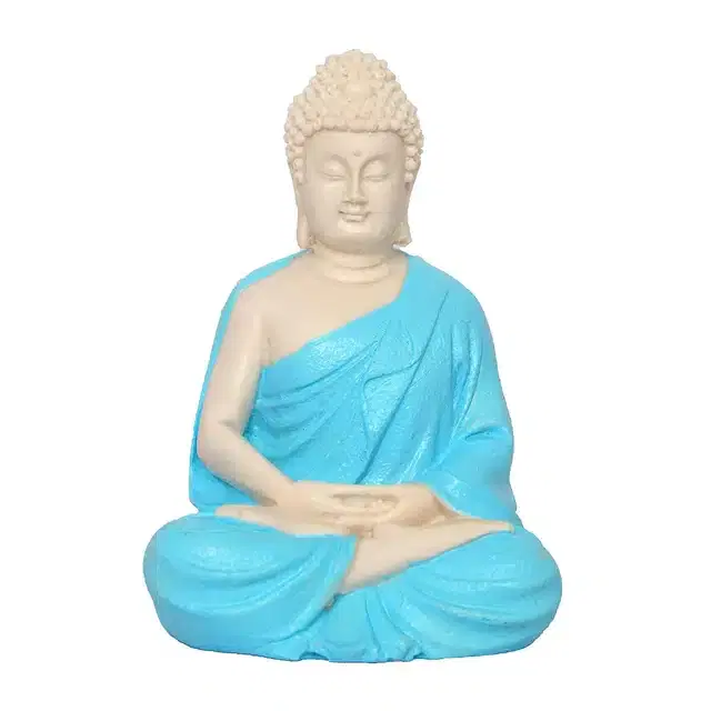 Handcrafted Polyresin Buddha, Multicolor, 5.5 Inches