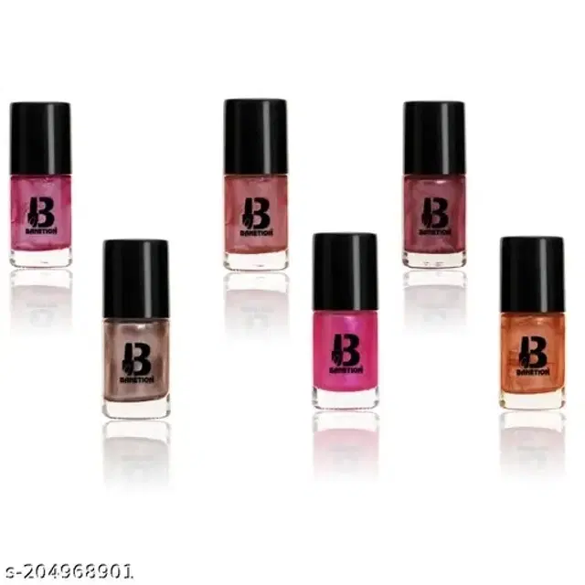 BANETION Long Lasting Nail Paint, 6ml, Pack of 6