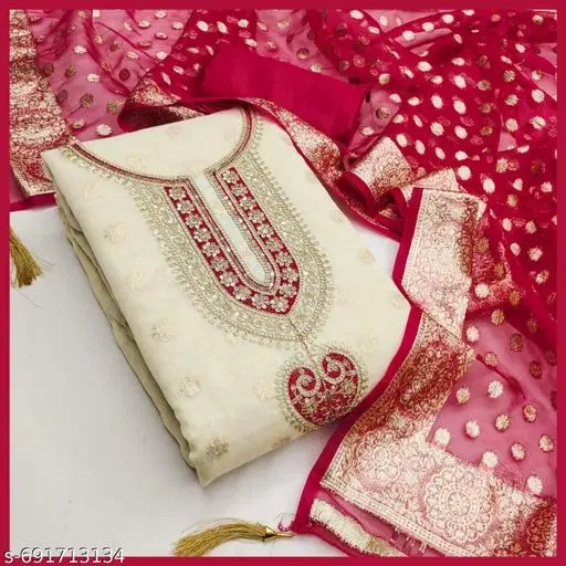 Silk Blend Punjabi/All Over Suits for Women (, 5.85 meter (S)) (Multicolor, 6.25 meter (L)