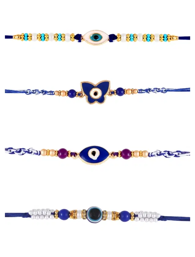 Designer Rakhi for Rakshabandhan, Multicolor, Pack of 4