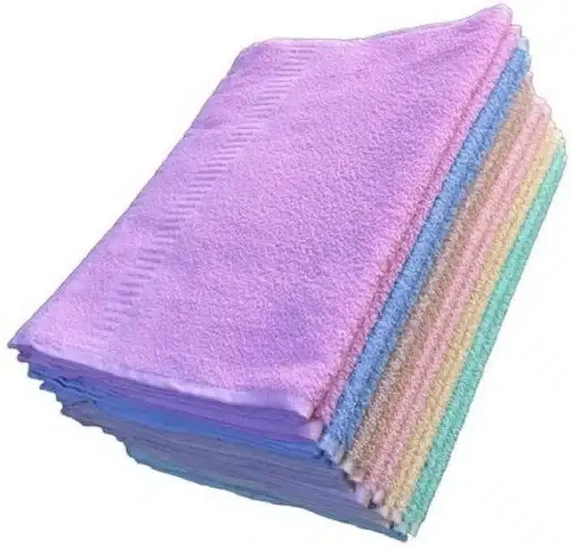 Cotton Hand & Face Towels, Multicolour, Pack of 6