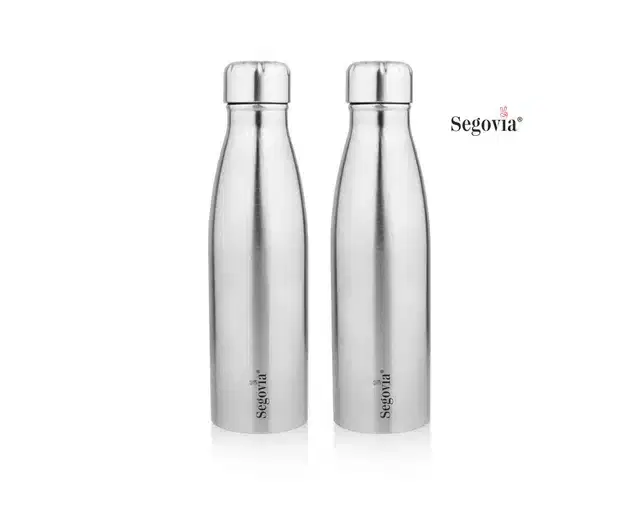 Stainless Steel Cola Single Walled Water Bottle, Pack of 2, Silver, 1000 ml, SS-24