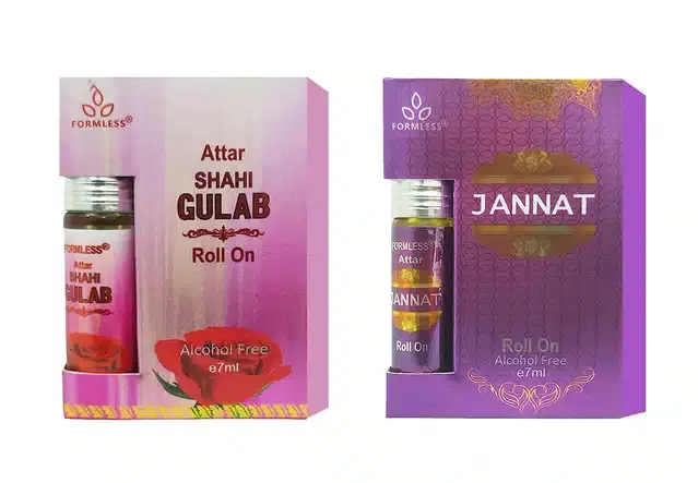 Formless Shahi Gulab & Jannat Roll On Attar, 7 ml, Pack of 2