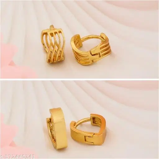 Gold-Plated Earrings/Studs/Bali Combo For Women'S/Girls