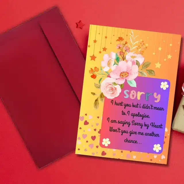 So Sorry Printed Card, Multicolor