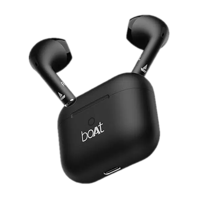 boAt Airdopes Alpha,35H Battery, 13mm Drivers,ENx, Stream Ad Free Music via App Bluetooth Headset (Jet Black, In the Ear)