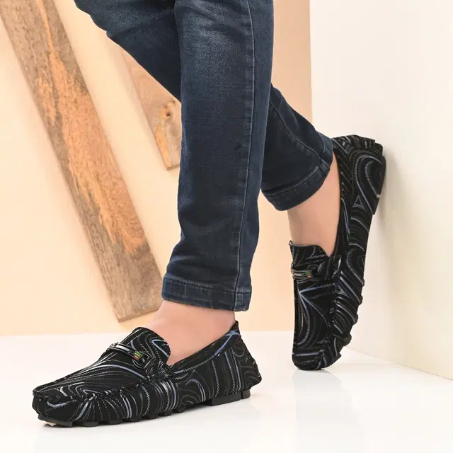 Loafers for Men (Blue & Black, 6)