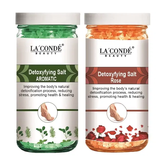 La'Conde Aromatic & Rose Detoxifying Bath Salt Crystal, 200 g, Set of 2