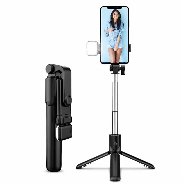 IMMUTABLE Bluetooth Extendable Selfie Stick with Wireless Remote, Selfie Stick, Adjustable and Rotatable Design [Black, Pack of 1]