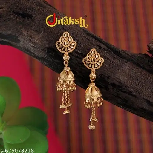 Jhumkhas for Women (Gold, Free Size)