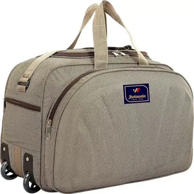 Polyester Traveling Luggage Bag with Wheels, Brown,65 L