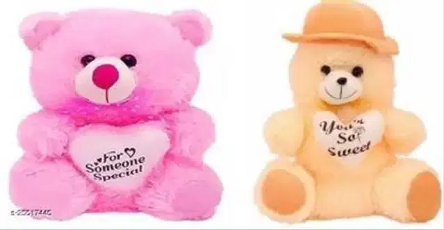 Stuffed Toys for Kids, Pink & Peach, Set of 2