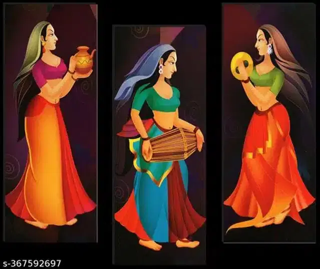 MDF Wooden UV Coated Digital Painitings, Multicolor, 12x18 inches, Pack of 3