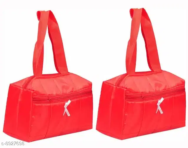 Printed Handbag, Red, Pack of 2