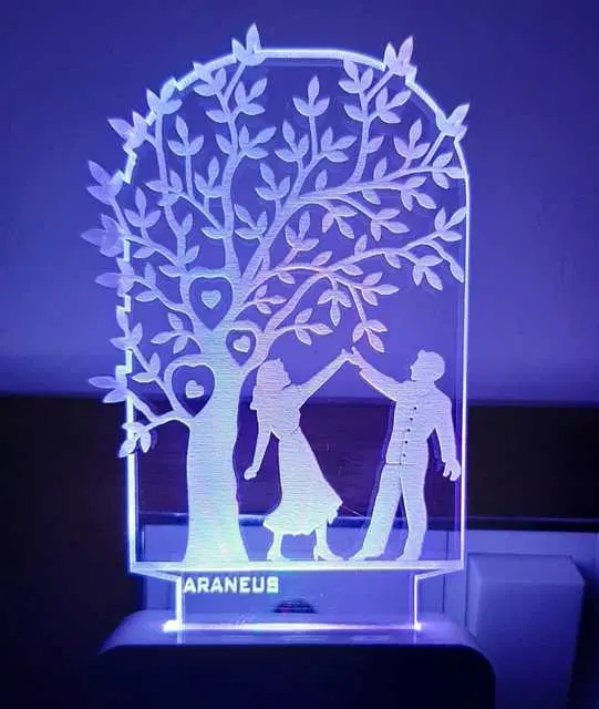Unicept Tree Romantic Love Umbrella Couple 7 Color Changing Night Lamp with 7 Color Changing Lights Gifts, Multicolor, NE-4