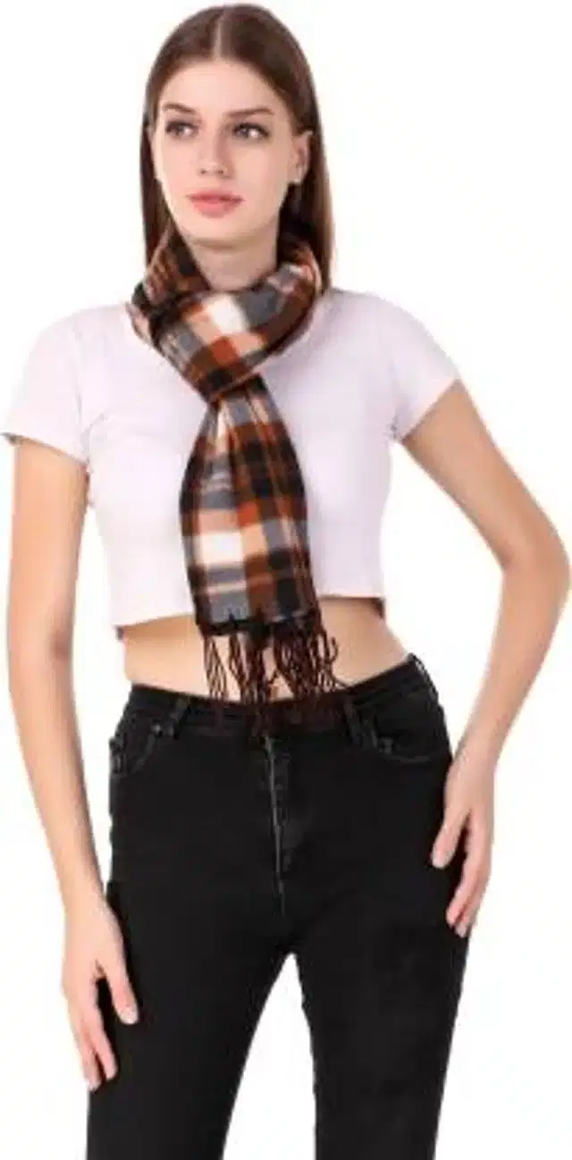 Checkered Muffler for Unisex (Brown)