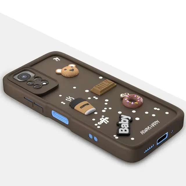 Silicone Mobile Back Cover for Redmi Note 11 / Note 11S (Brown)