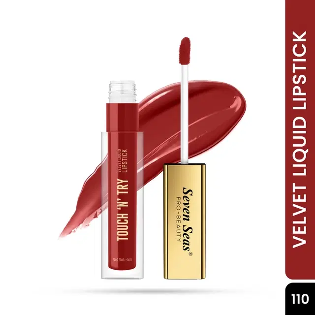 Seven Seas Liquid Lipstick for Women, Red Shade (4ml)