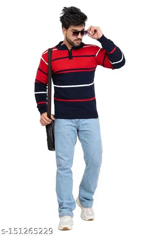 Full Sleeves Sweater for Men (Multicolor, L)